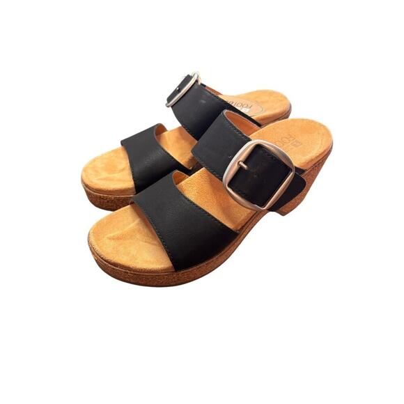 NWT Cliffs White Mountain Wedge Sandals Copious Slip On Sandals Size 6 Black - Picture 6 of 8